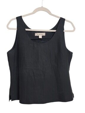 Vintage Blue Ice Black Silk Tank Top 12 Capsule Minimalist Layering